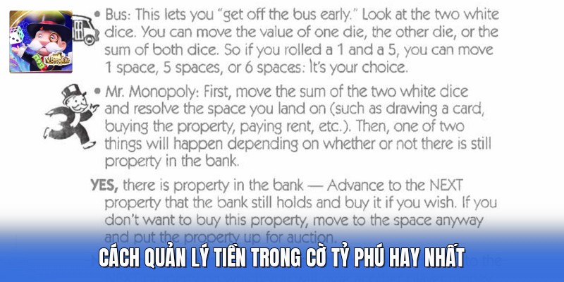 Cách quản lý tiền trong cờ tỷ phú hay nhất 